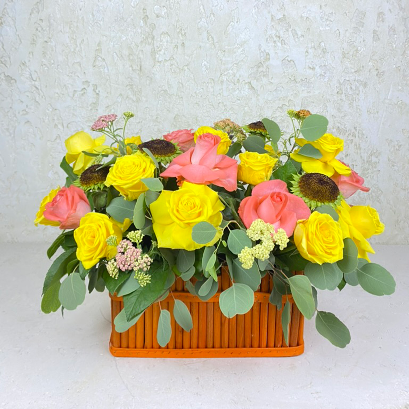 Sunny Garden Rose Basket