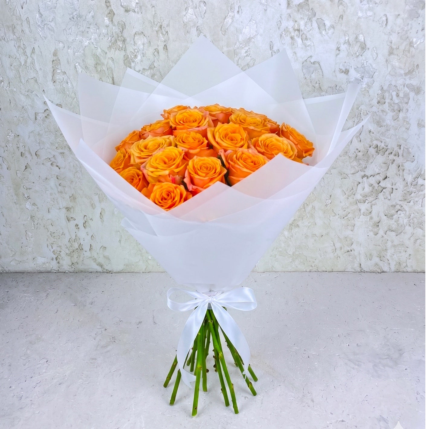 Bright Orange Rose Bouquet