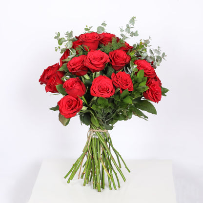 The Dance of Red Roses and Eucalyptus.