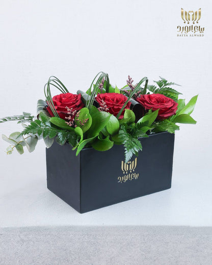 The crimson flower box.