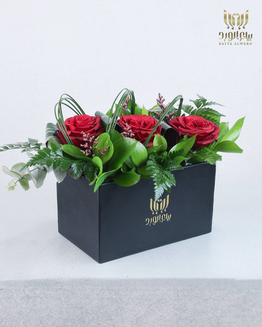 The crimson flower box.